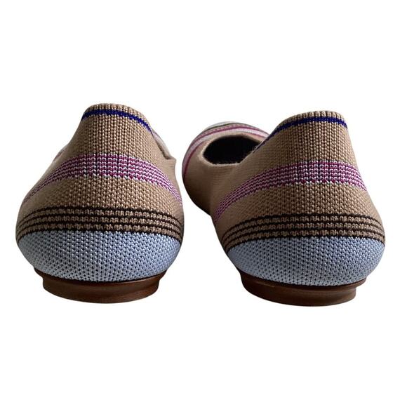 Rothys Camel Ribbon Stripe Flats Size 10 - Picture 3 of 7
